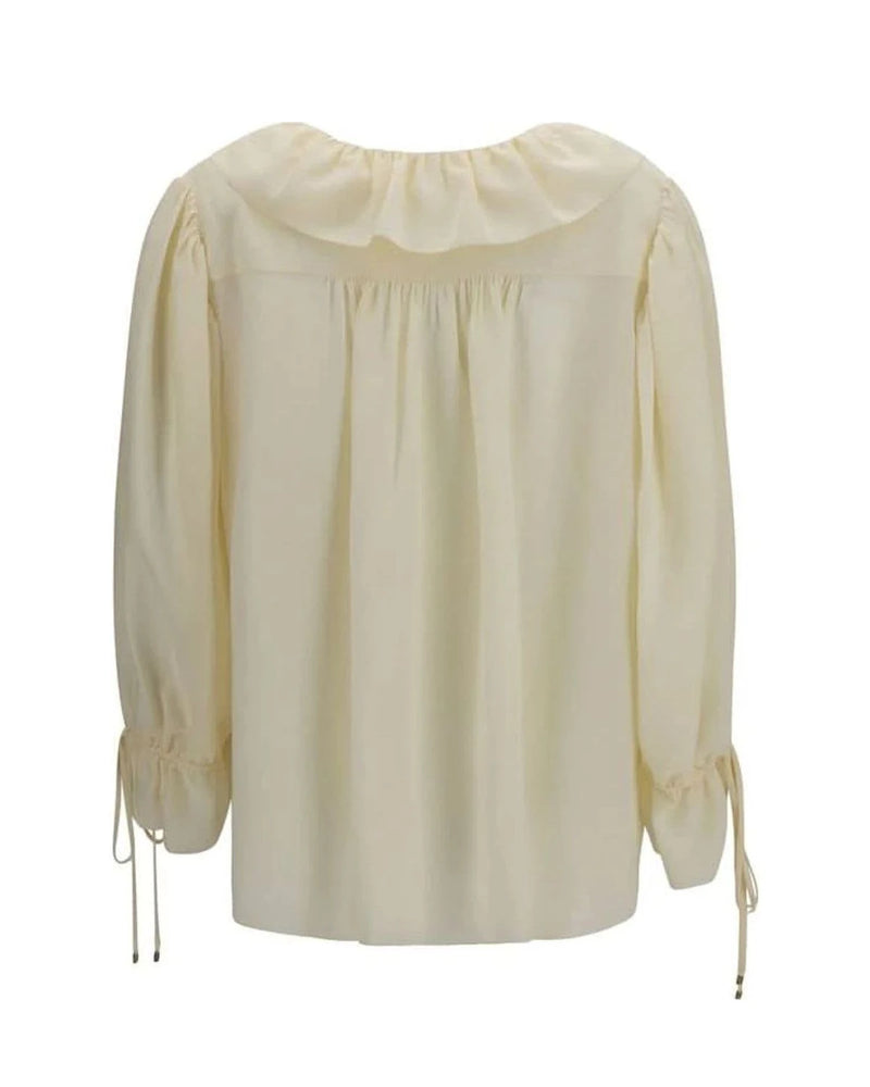 Chloé Blouse in beige, Silk — view 2