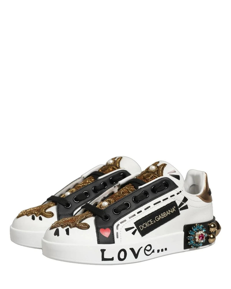 Dolce & Gabbana Portofino White Sneakers 