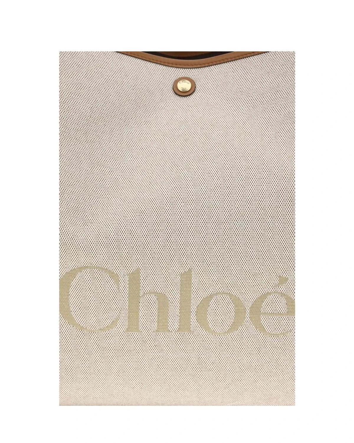 Beige Cotton Shoulder Bag 