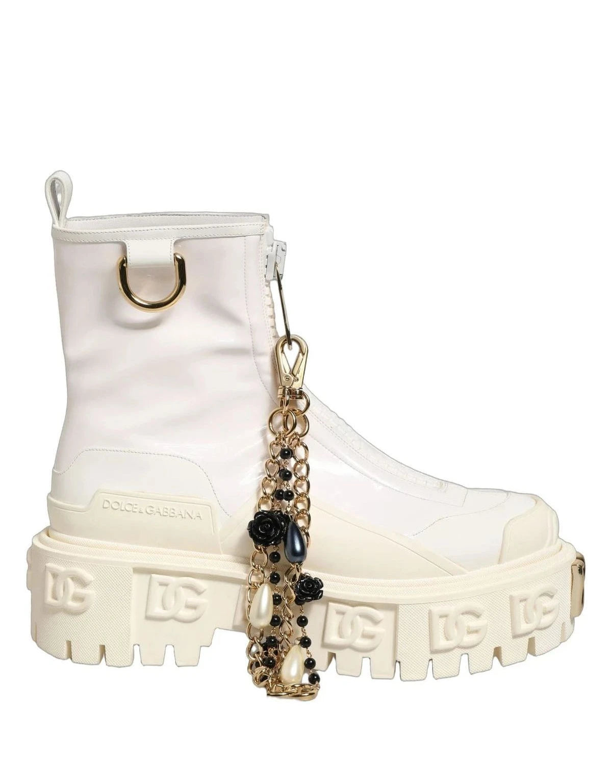 Dolce & Gabbana White Ankle Boots 