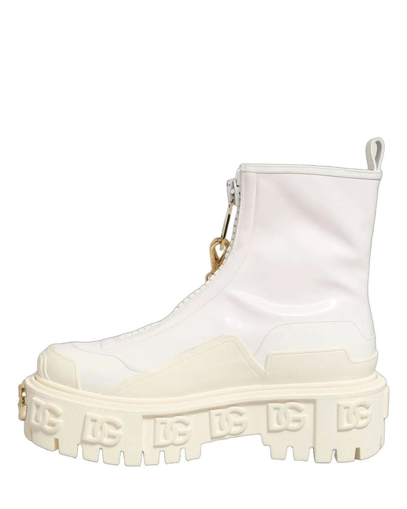 Dolce & Gabbana White Ankle Boots 