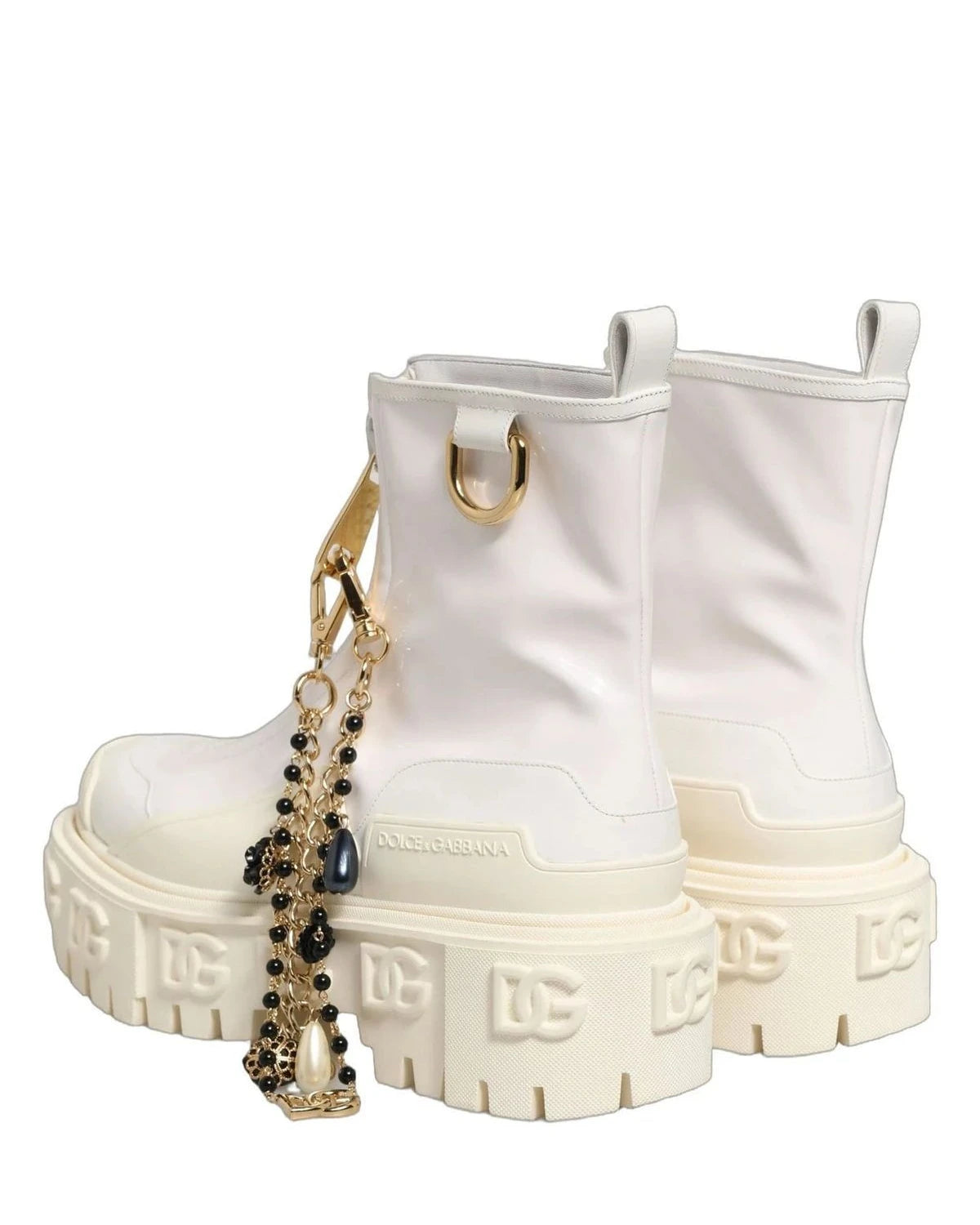 Dolce & Gabbana White Ankle Boots 