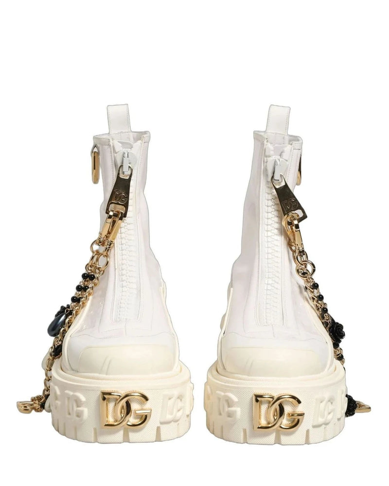 Dolce & Gabbana White Ankle Boots 