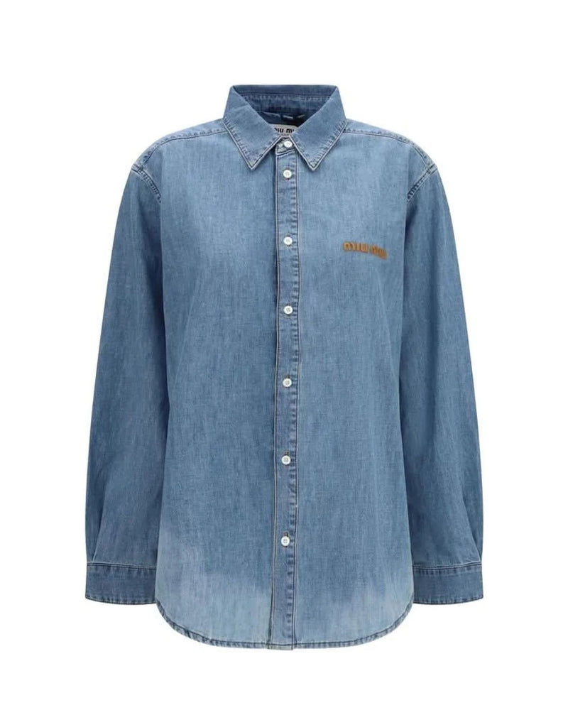 Miu Miu Dress Shirt in blue, Cotton