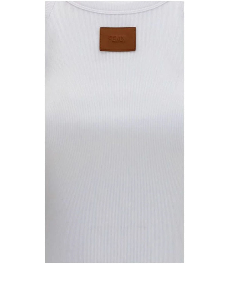 Fendi Tank Top in white, Cotton — view 3