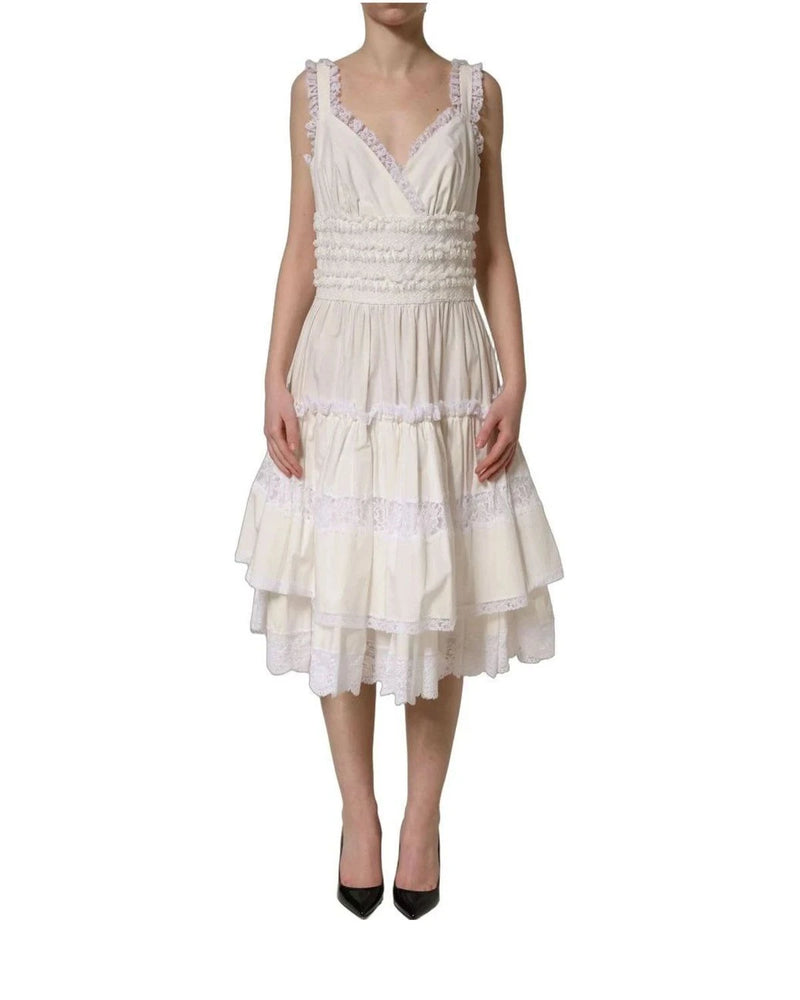 Dolce & Gabbana Dresse in white, Cotton — view 4