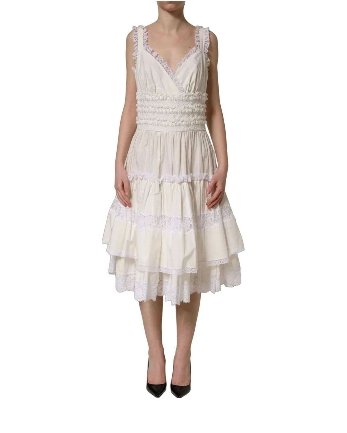 Dolce & Gabbana Dresse in white, Cotton — view 5