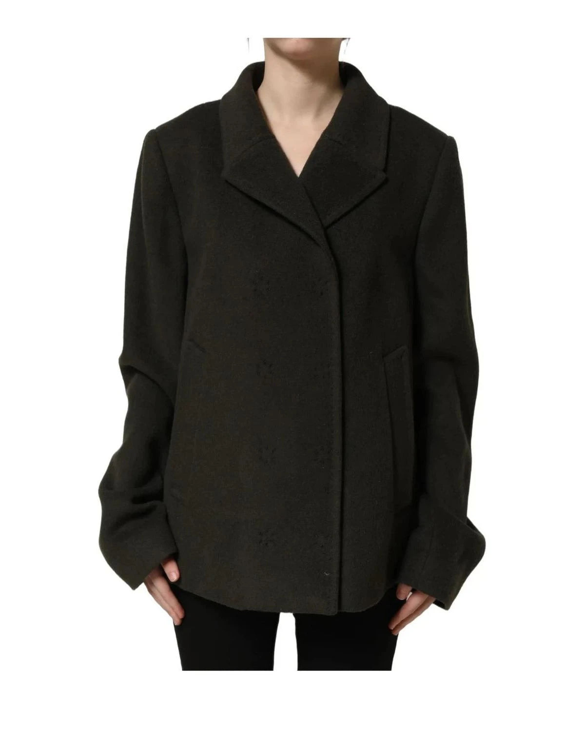 Dolce & Gabbana Pea Coat in green, Polyester — view 2