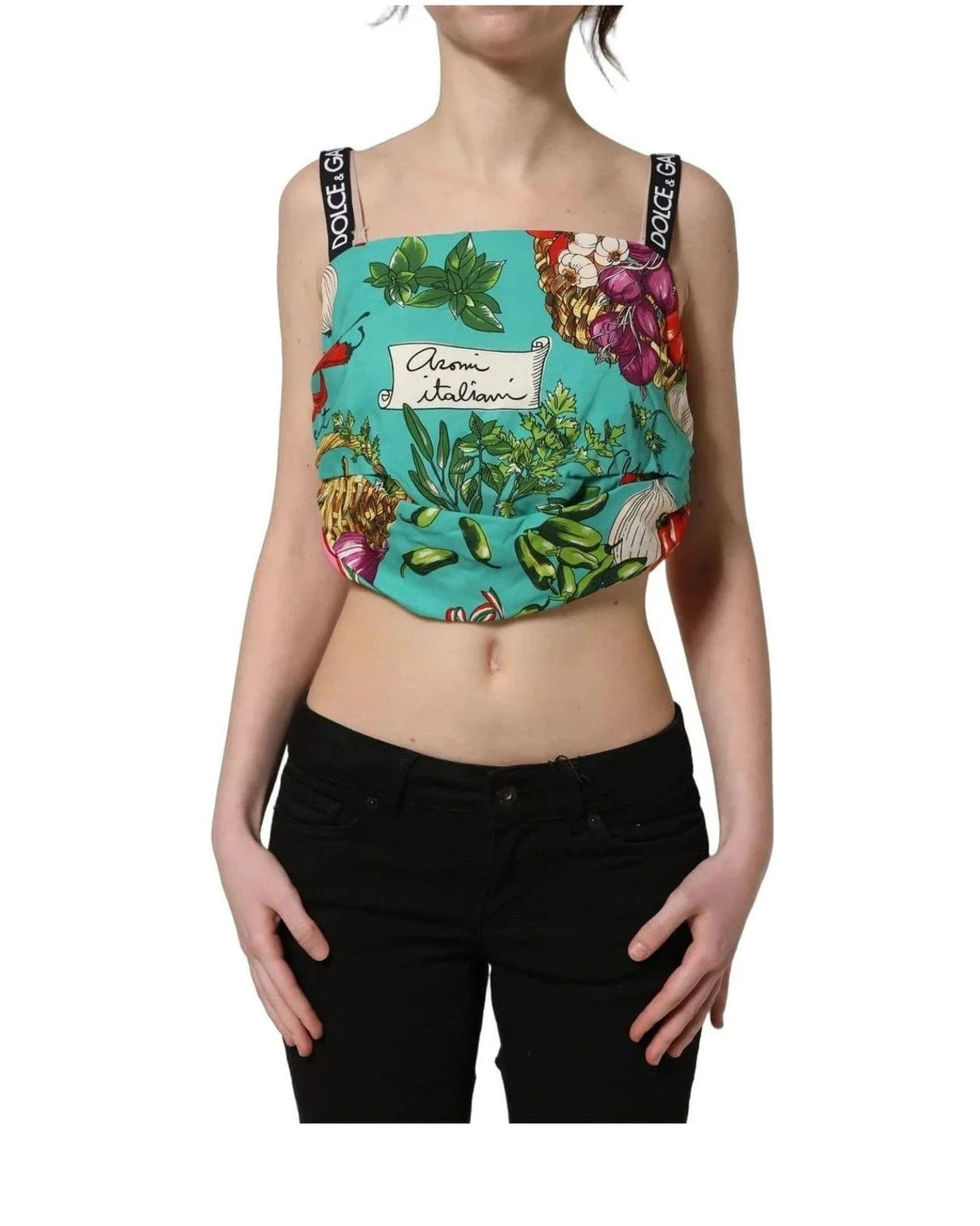 Dolce & Gabbana Crop Top in multicolor, Elastane — view 2