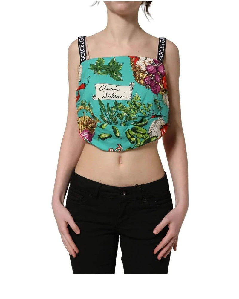 Dolce & Gabbana Crop Top in multicolor, Elastane — view 2