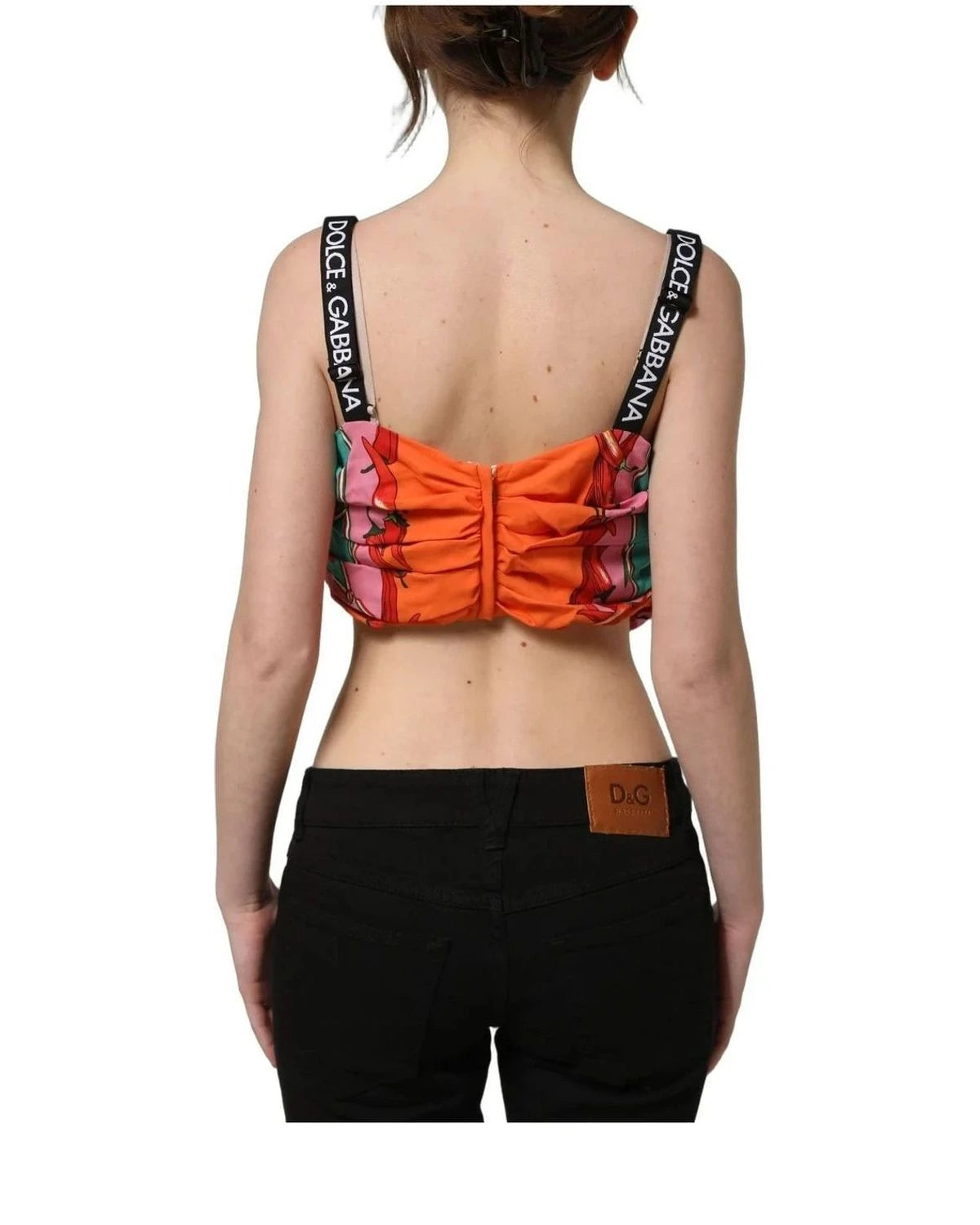 Dolce & Gabbana Crop Top in multicolor, Elastane — view 5