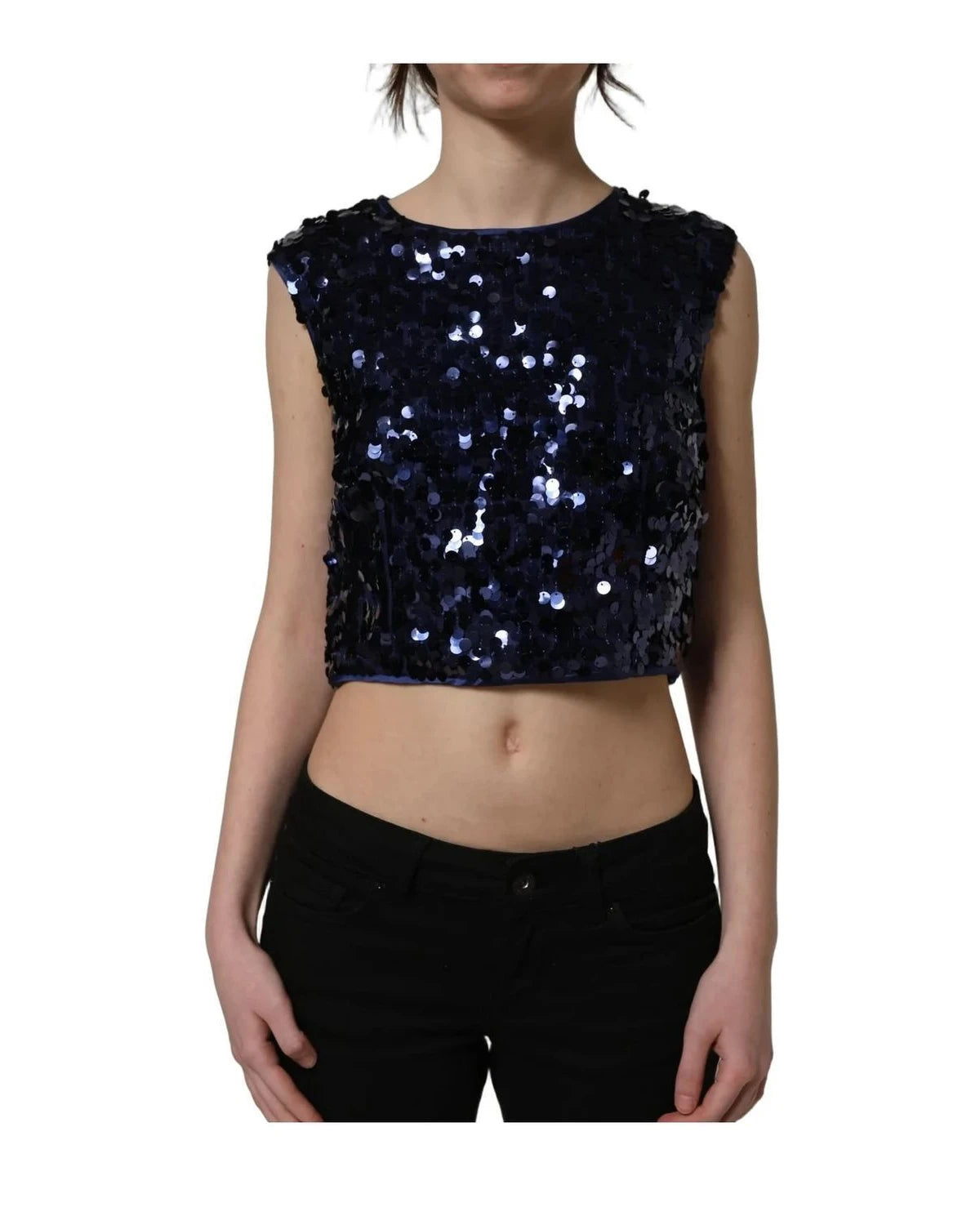 Dolce & Gabbana Tank Top in blue, Silk — view 2