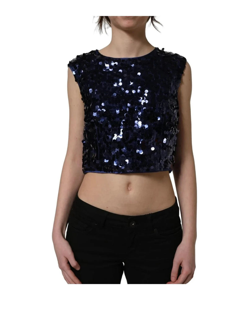 Dolce & Gabbana Tank Top in blue, Silk — view 3