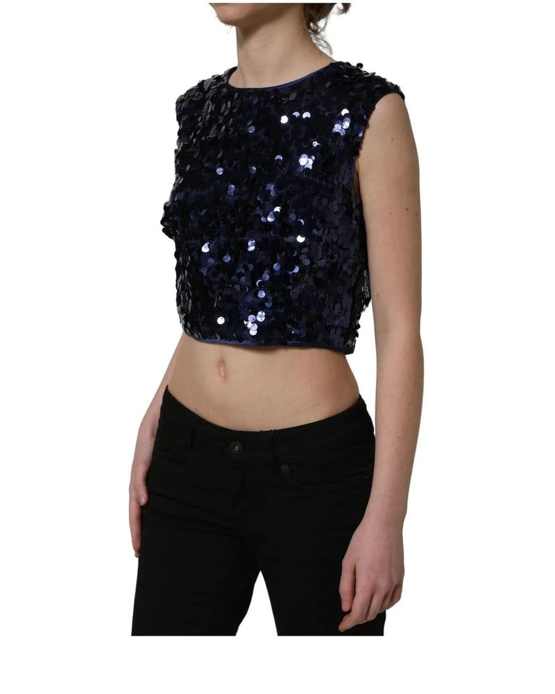 Dolce & Gabbana Tank Top in blue, Silk — view 4