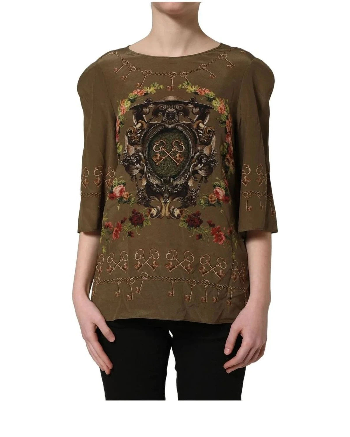Dolce & Gabbana Blouse in brown, Silk — view 4