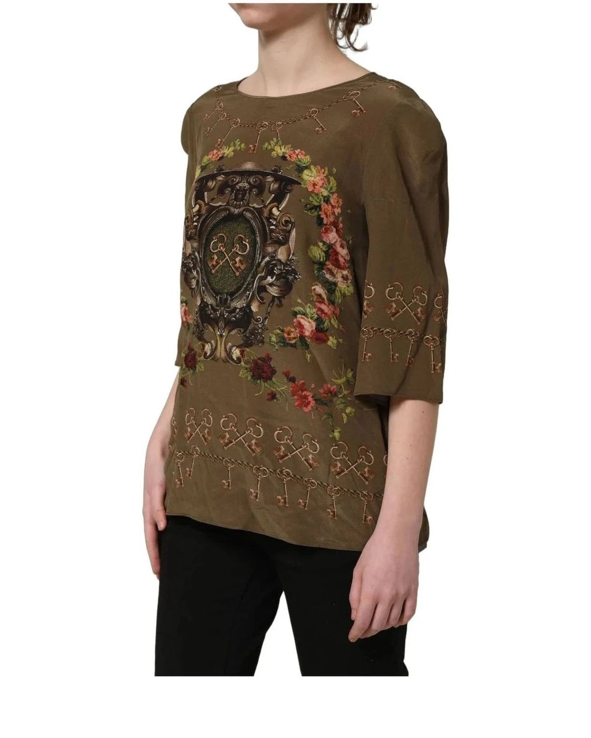Dolce & Gabbana Blouse in brown, Silk — view 6