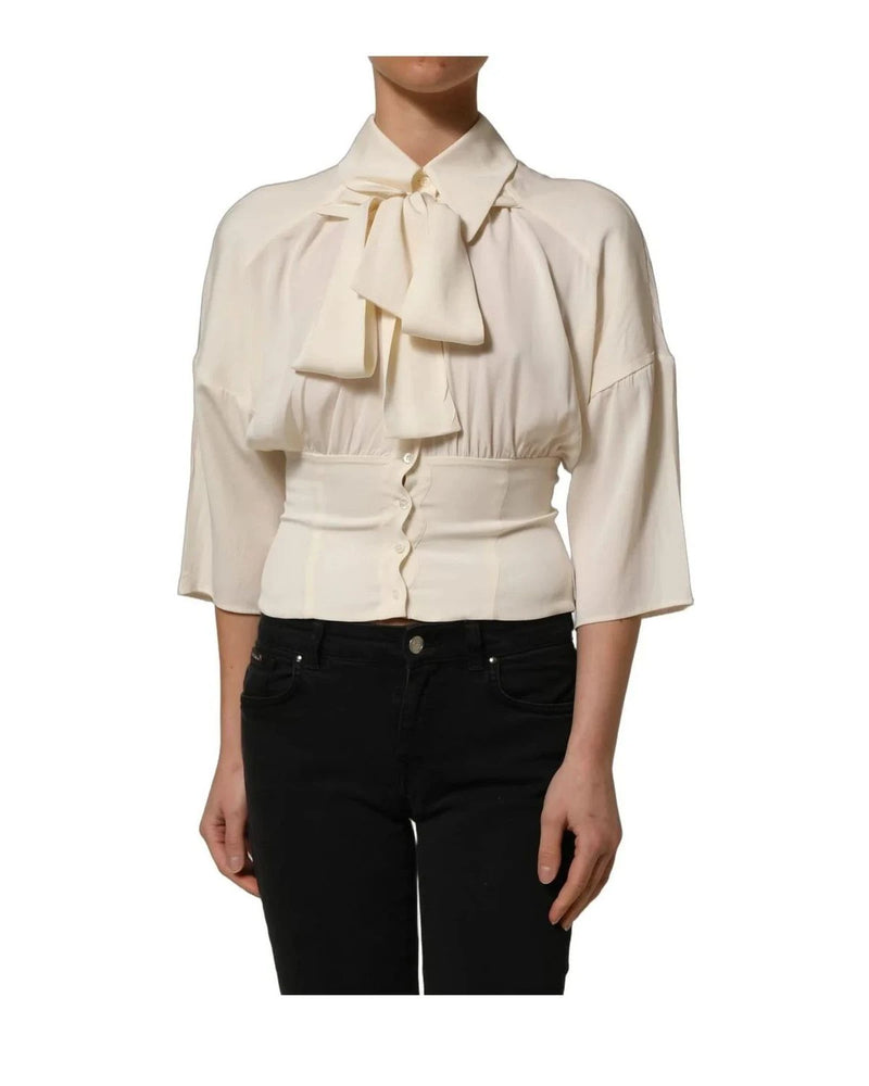 Dolce & Gabbana Blouse in white, Silk — view 4
