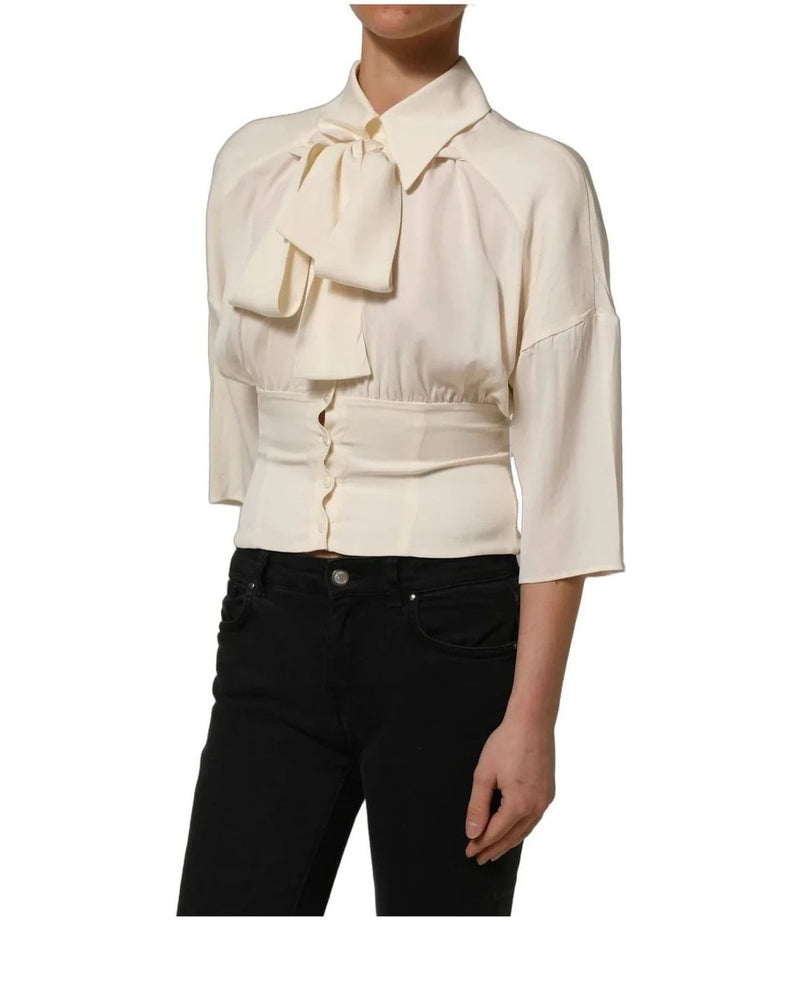 Dolce & Gabbana Blouse in white, Silk — view 5