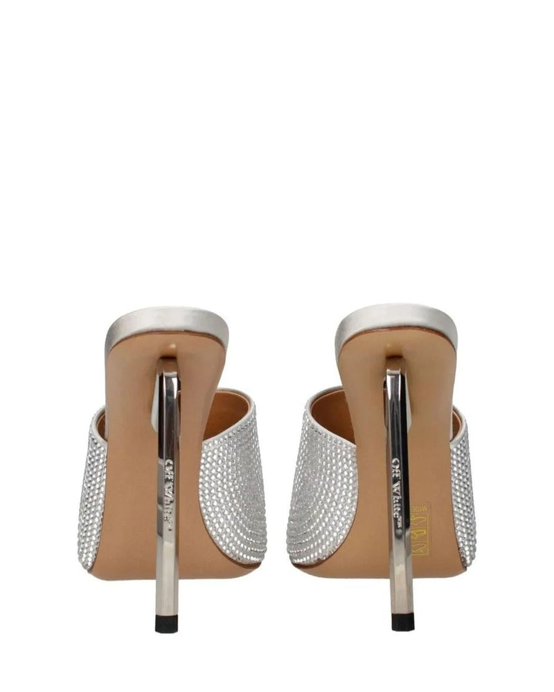 Off-White Gray Stiletto Sandals 
