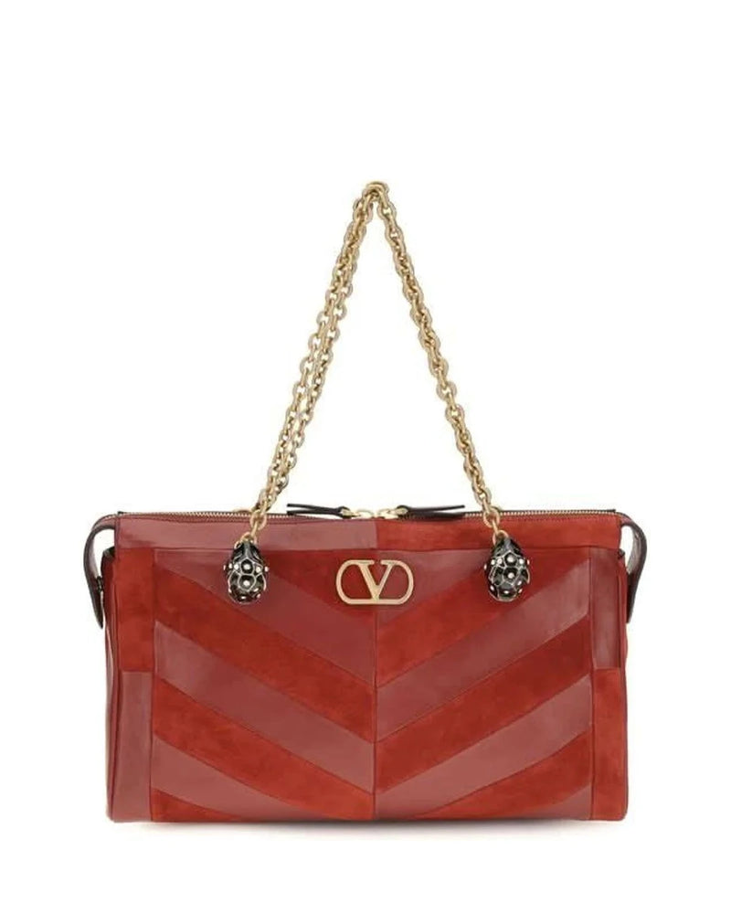 Valentino Garavani Patchwork Red Shoulder Bag 