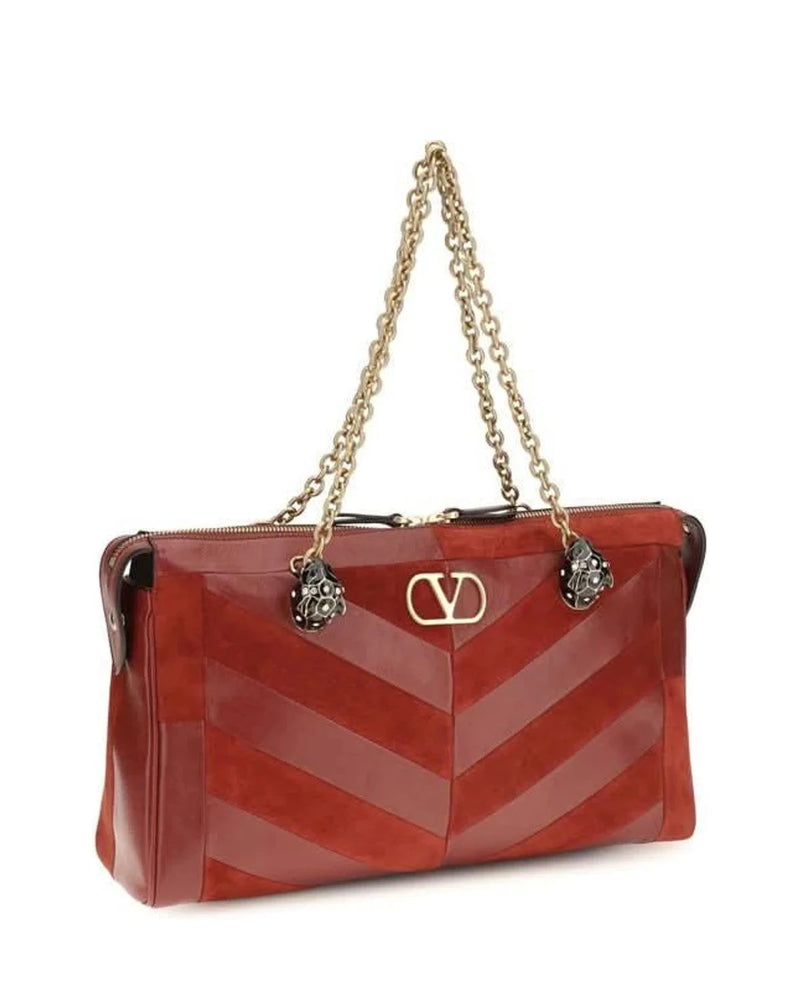 Valentino Garavani Patchwork Red Shoulder Bag 