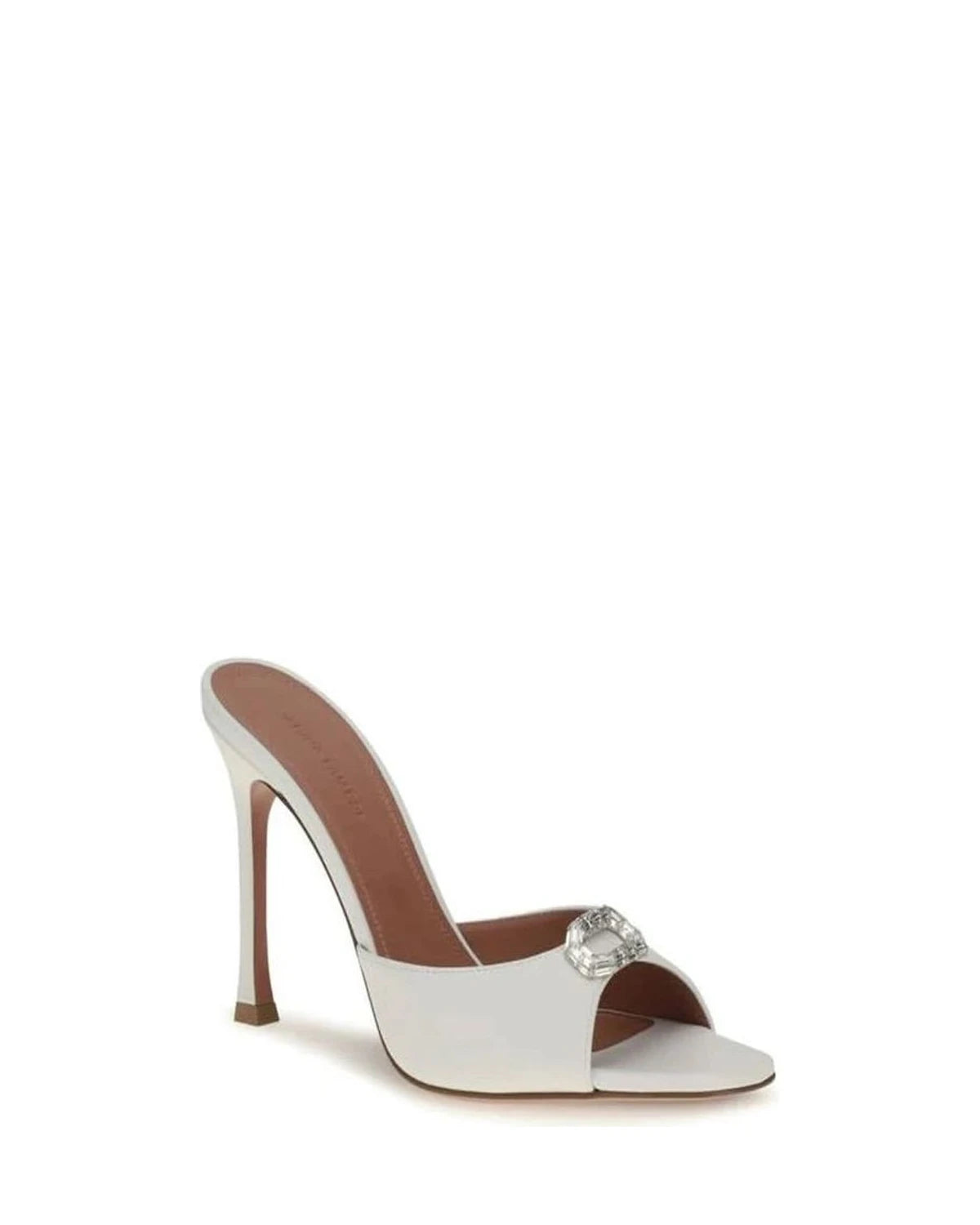 Amina Muaddi White Stiletto Sandals 
