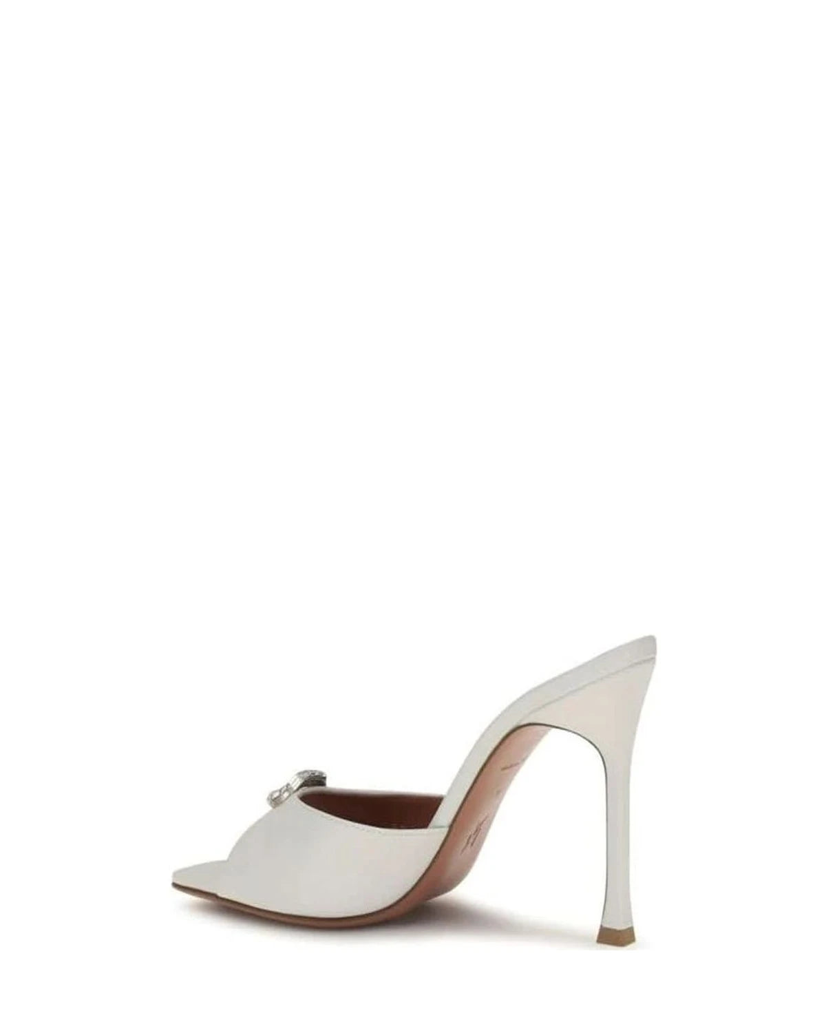 Amina Muaddi White Stiletto Sandals 