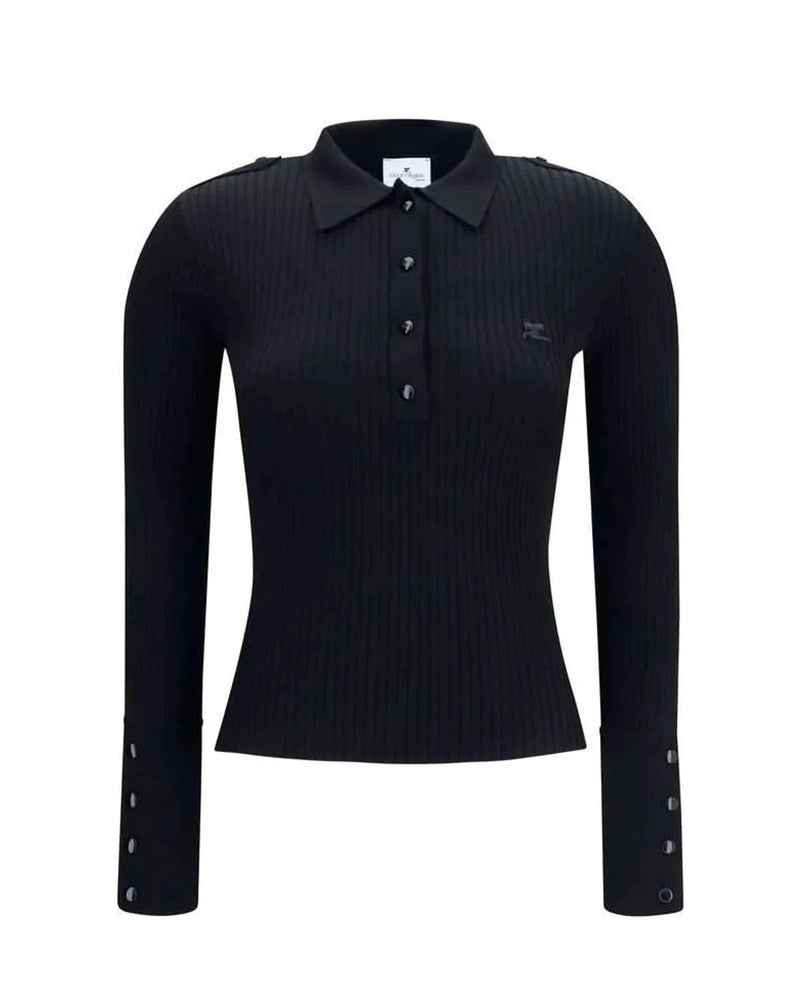 Courrèges Blouse in black, Viscose
