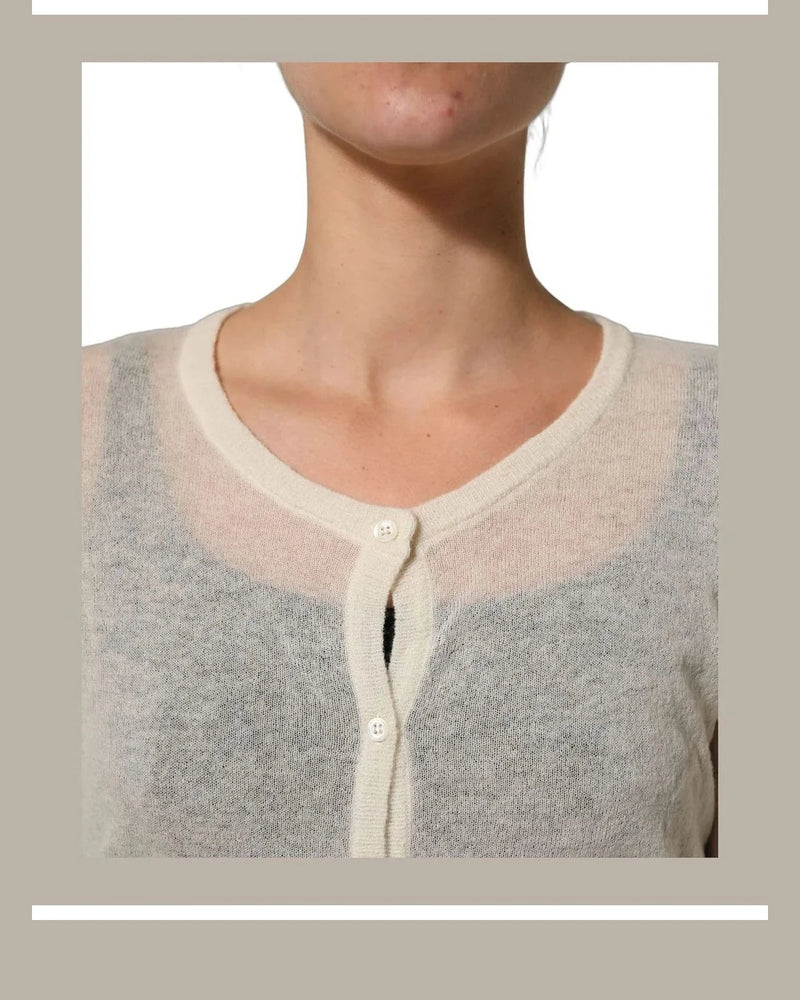 Ermanno Scervino Cardigan in white, Wool — view 6