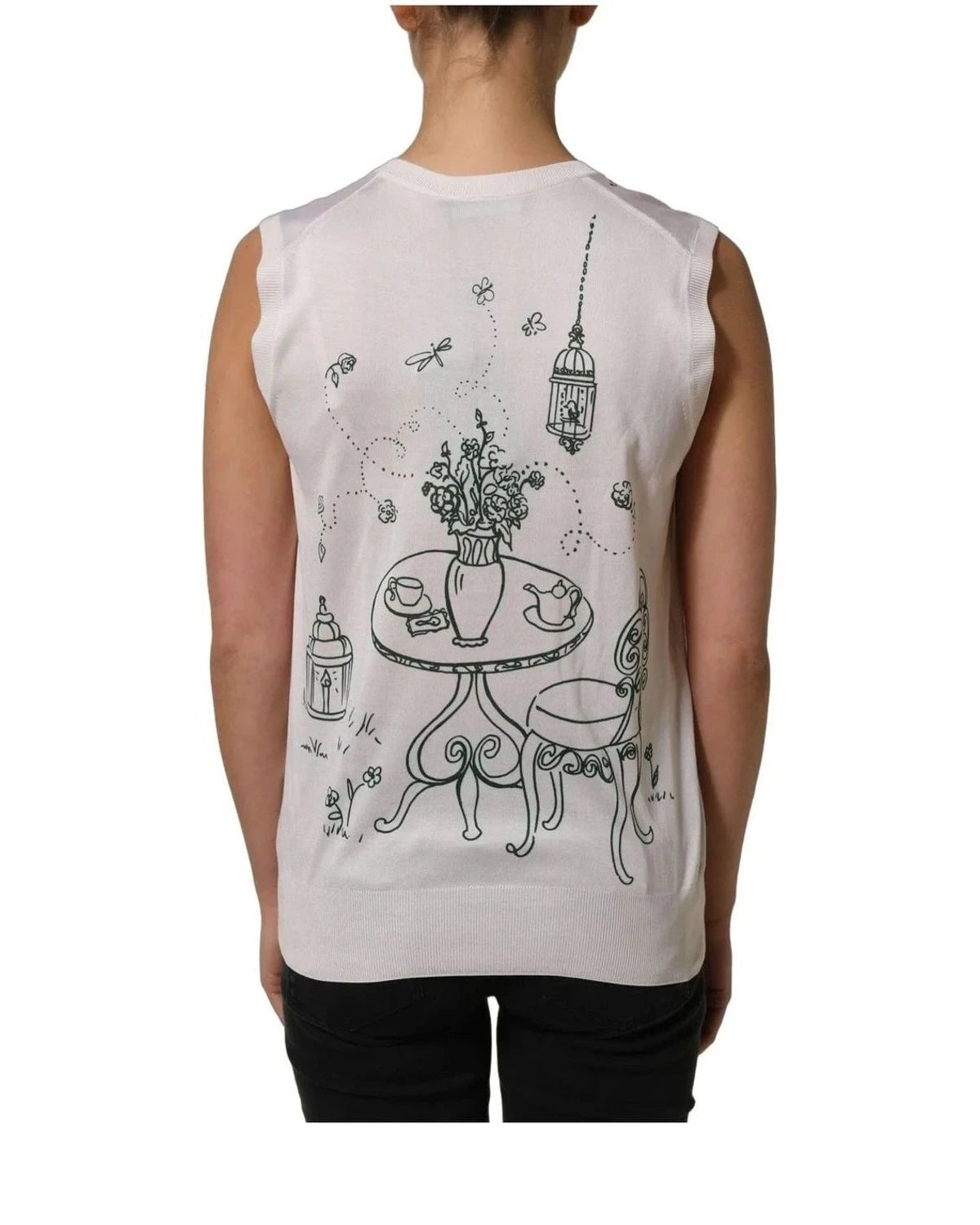 Dolce & Gabbana Tank Top in white, Silk — view 4