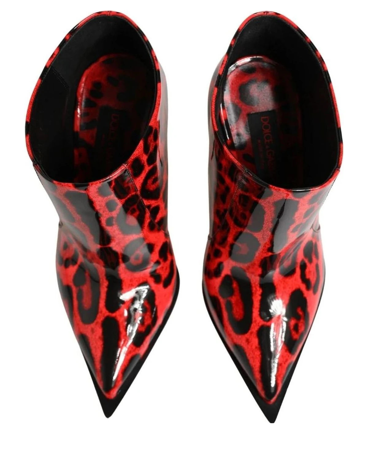Dolce & Gabbana Leopard Cardinale Red Ankle Boots 