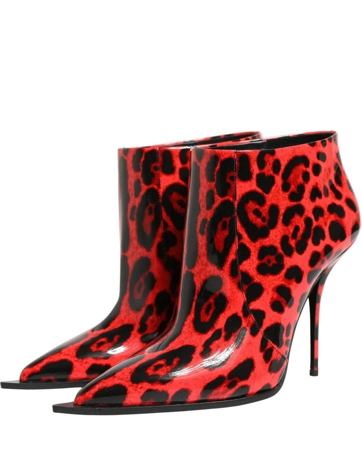 Dolce & Gabbana Leopard Cardinale Red Ankle Boots 