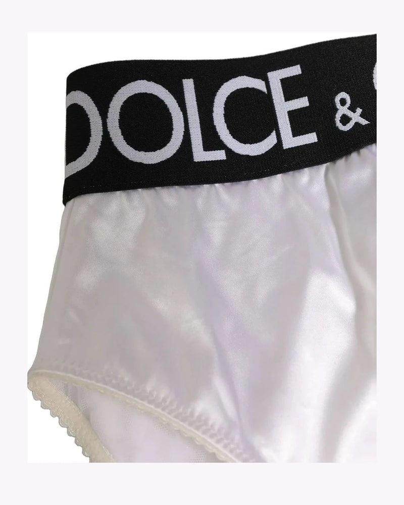 Dolce & Gabbana High Waisted Brief in white, Elastane — view 3