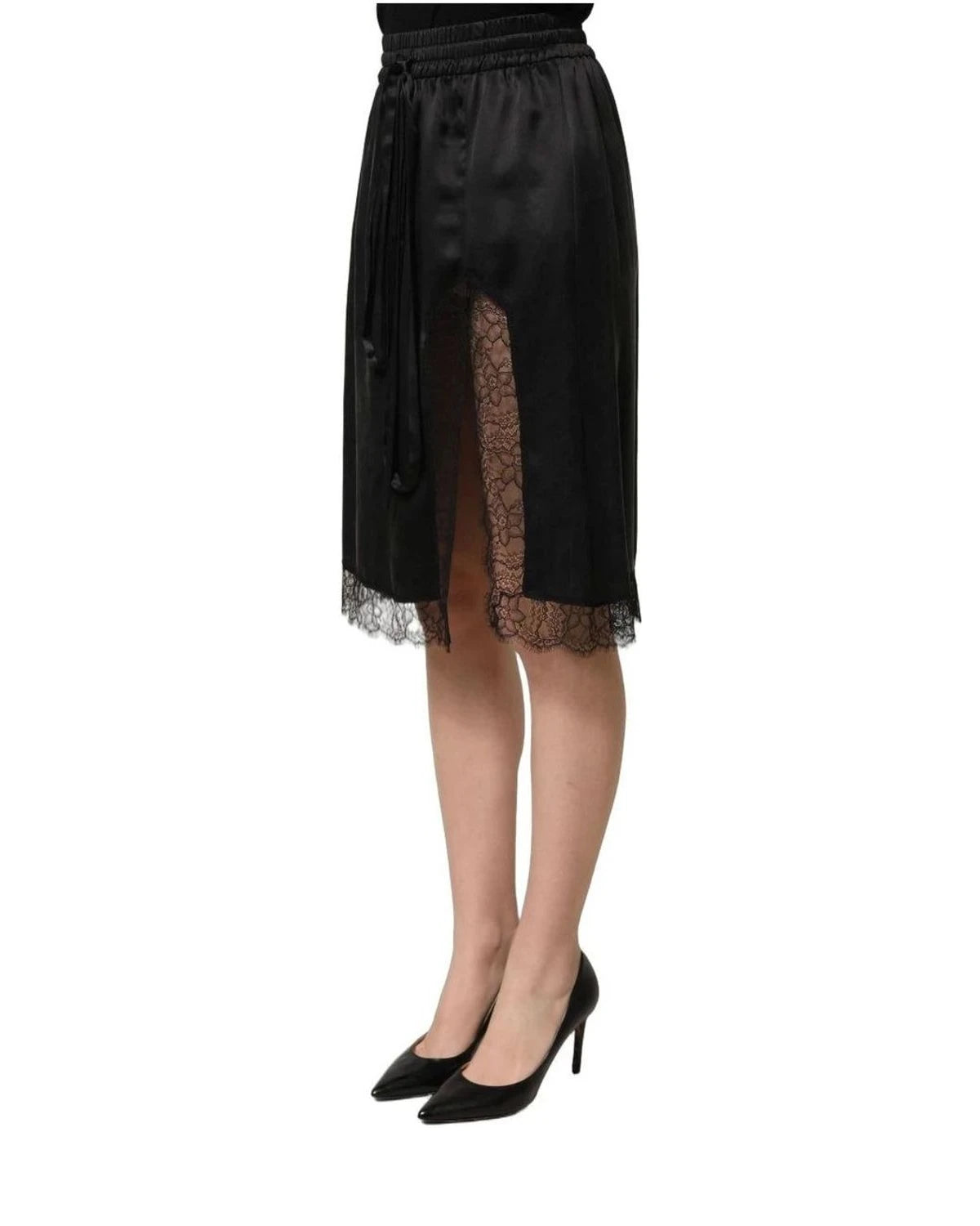 Dolce & Gabbana Skirt in black, Silk Drawstring — view 4