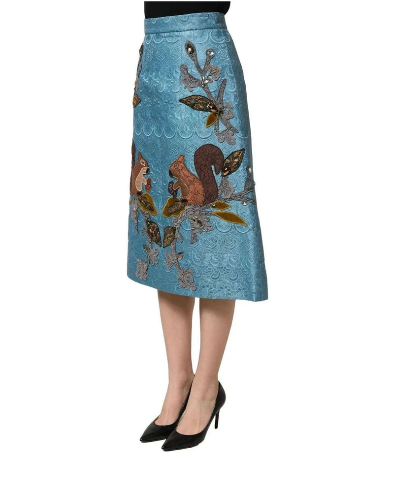 Dolce & Gabbana Skirt in blue, Cotton — view 4
