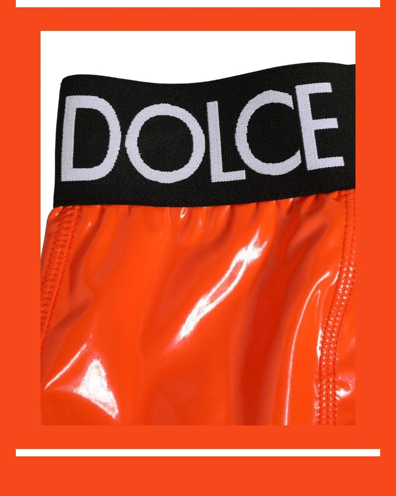 Dolce & Gabbana High Waisted Brief in orange, Elastane — view 5