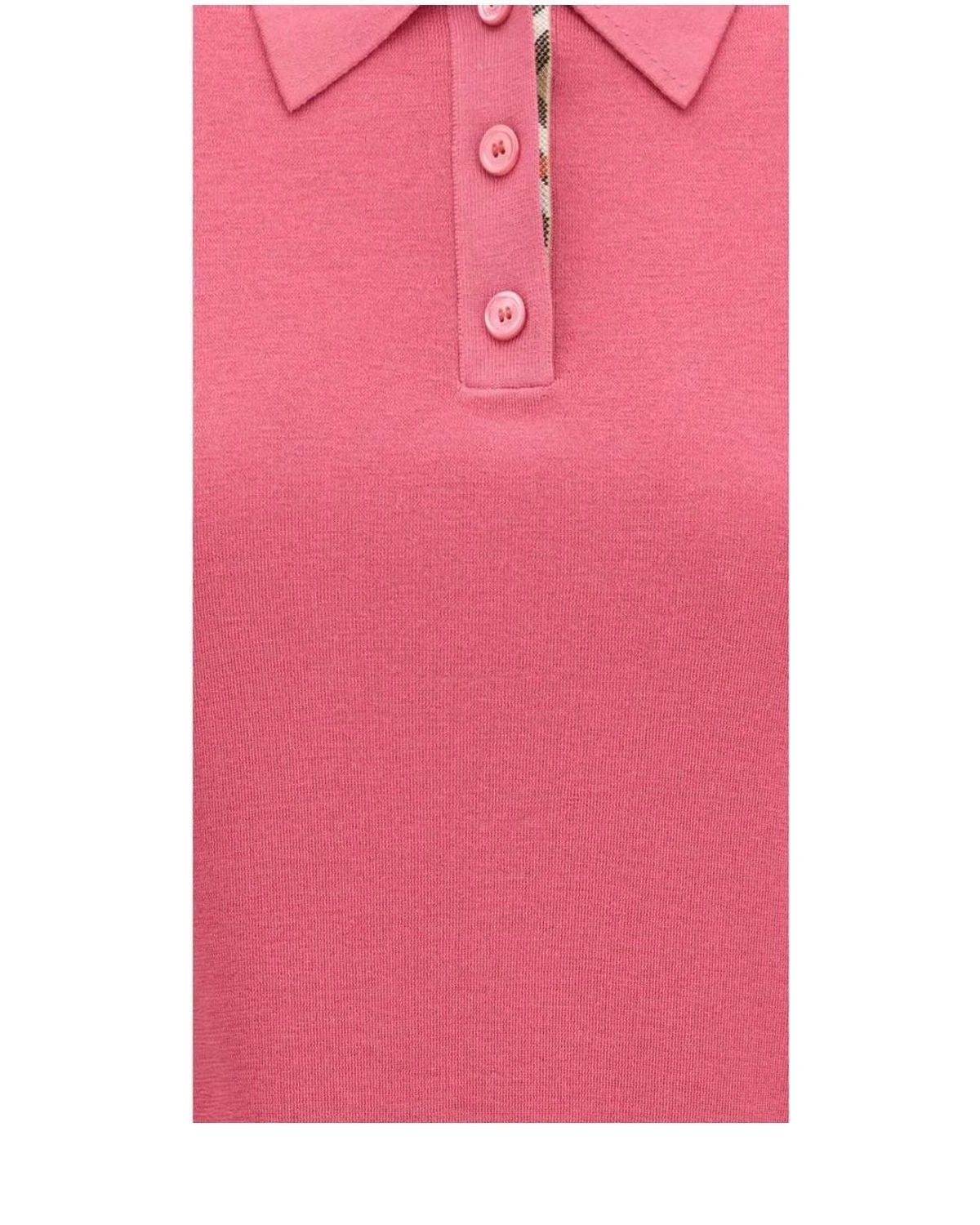 Burberry Henley Shirt in pink, Merino Wool — view 3