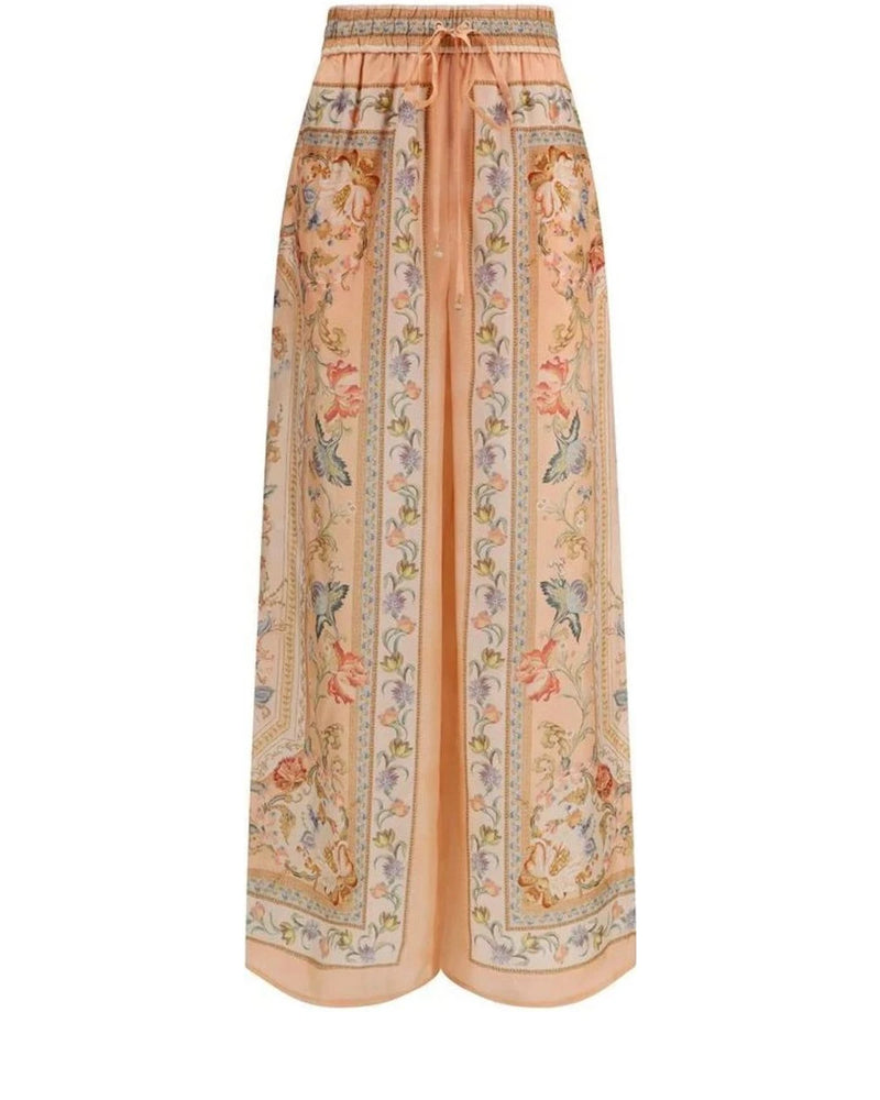 Zimmermann Palazzo Pant in orange, Silk