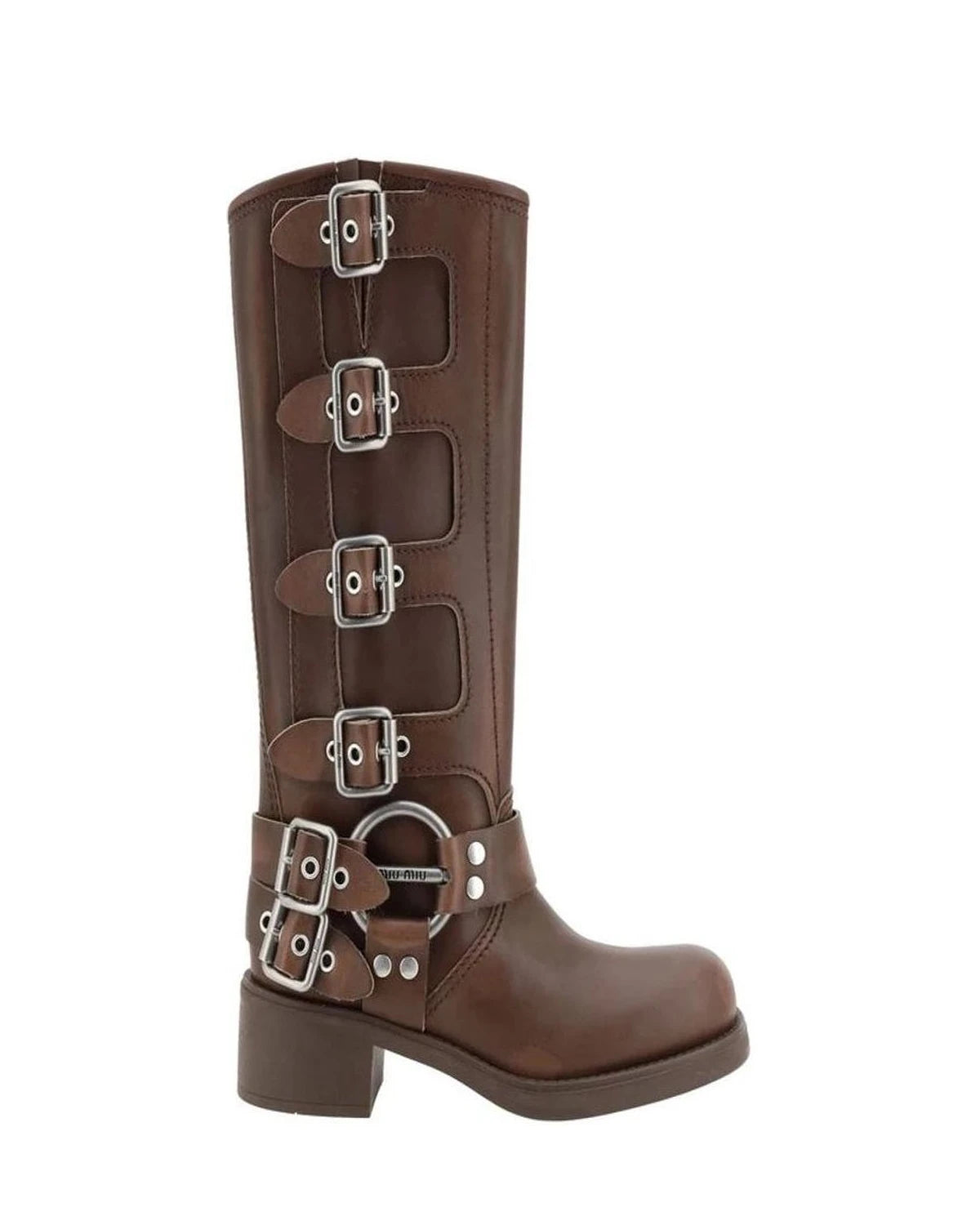 Miu Miu Lace-Up Brown Boots 