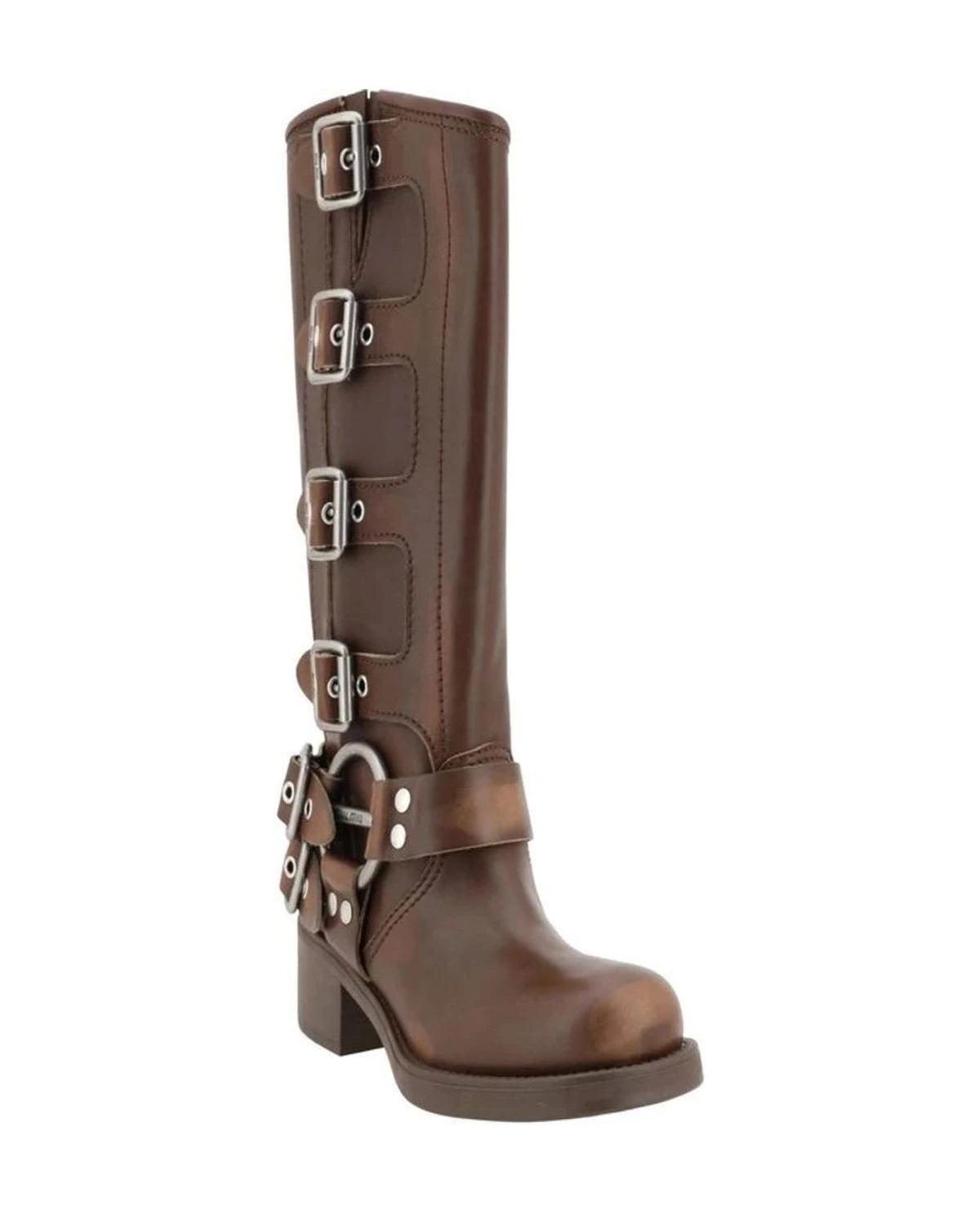 Miu Miu Lace-Up Brown Boots 