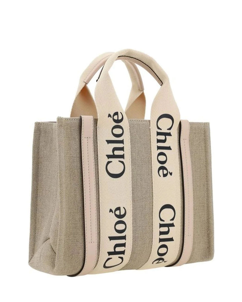 Chloé Brown Linen Tote Bag 