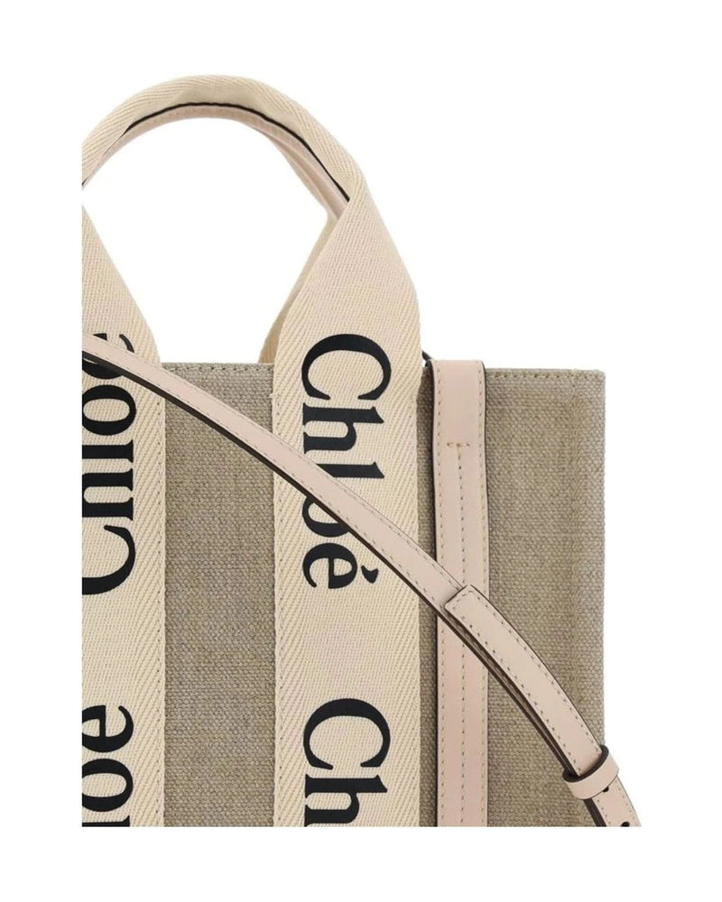 Chloé Brown Linen Tote Bag 