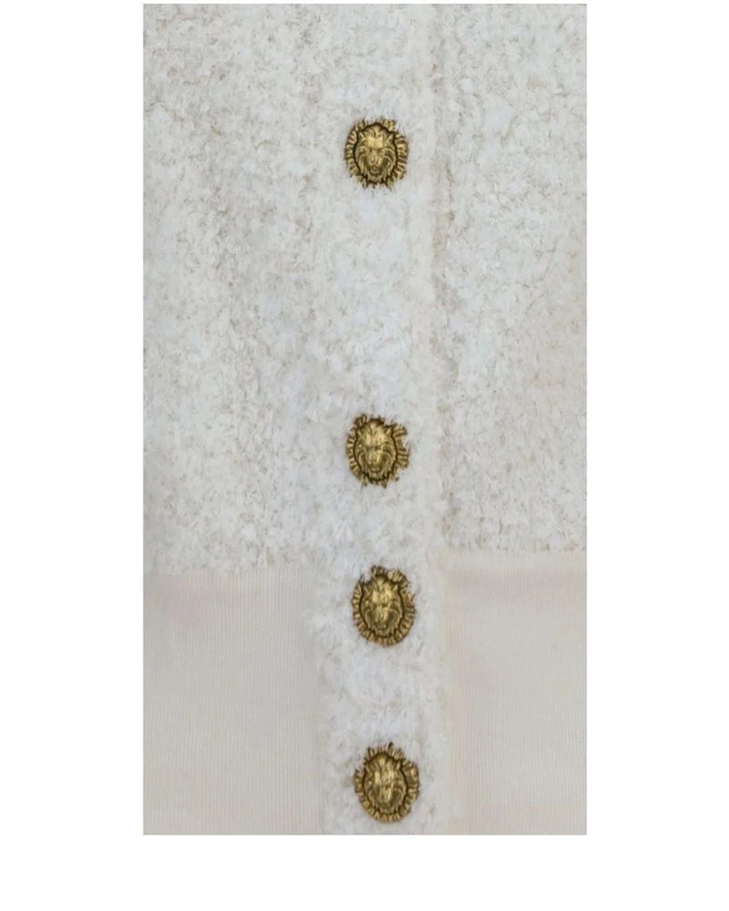 Balmain Bomber Jacket in white, Viscose — view 3