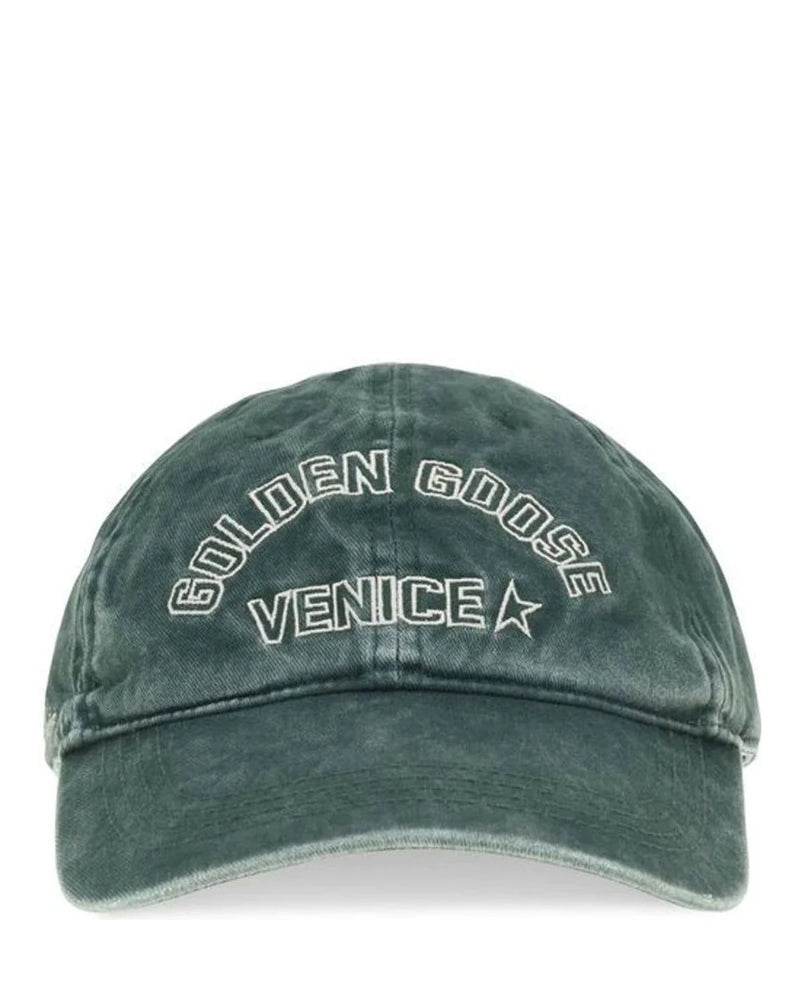Golden Goose Baseball Cap in green, Cotton