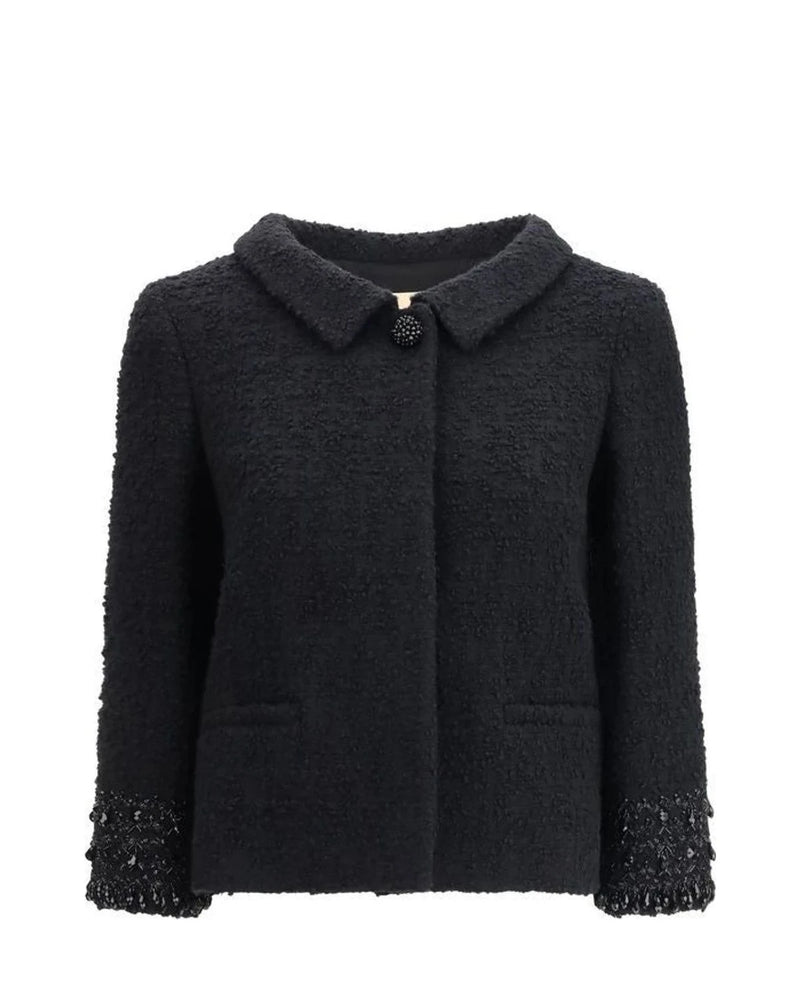 Valentino Garavani Bolero Jacket in black, Fleece Wool