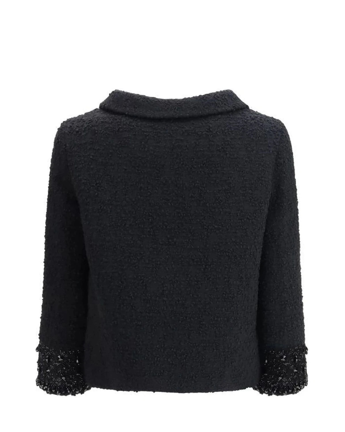 Valentino Garavani Bolero Jacket in black, Fleece Wool — view 2