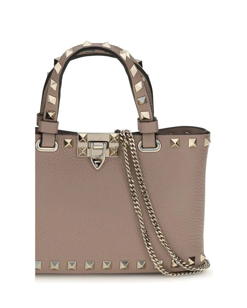 Valentino Garavani Satchel Bag in beige, Calf Leather — view 4