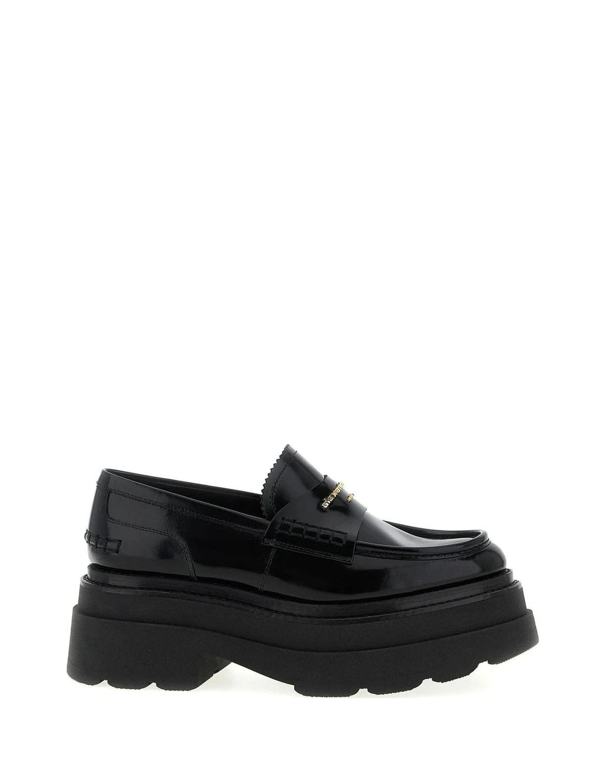 Alexander Wang Cowhide Black Platform Loafers 