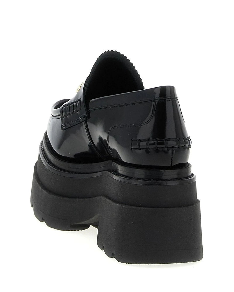 Alexander Wang Cowhide Black Platform Loafers 