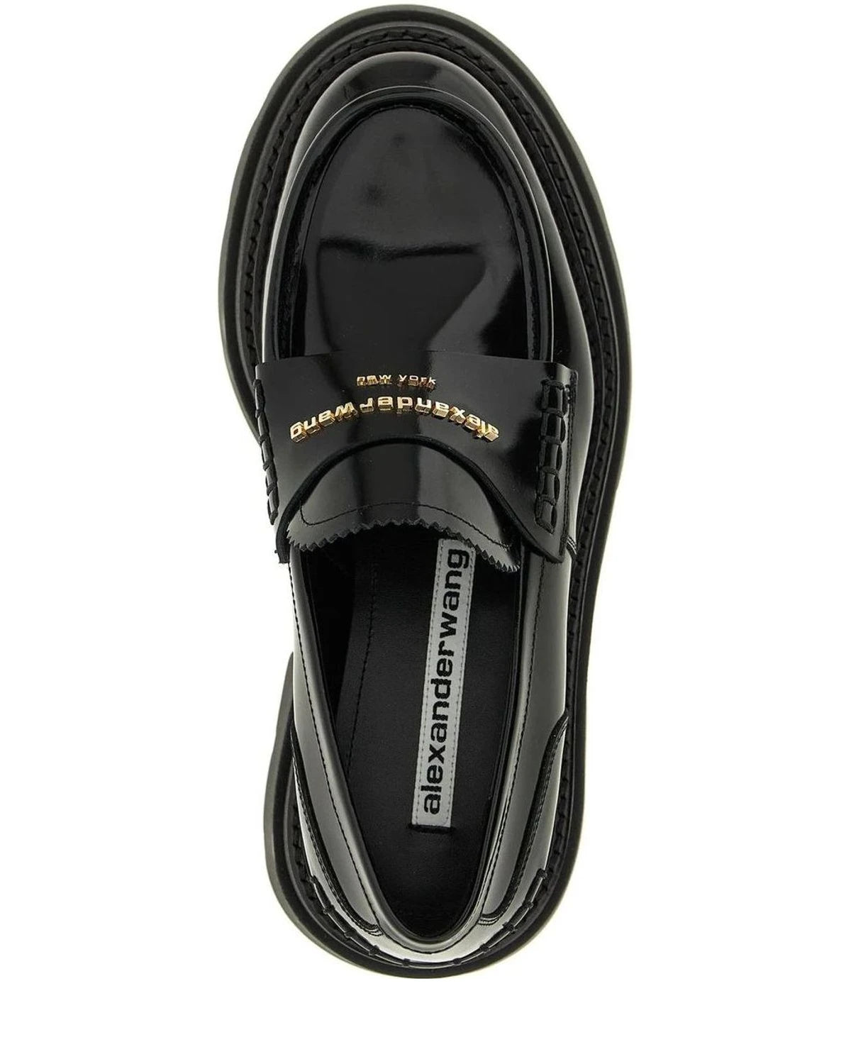 Alexander Wang Cowhide Black Platform Loafers 